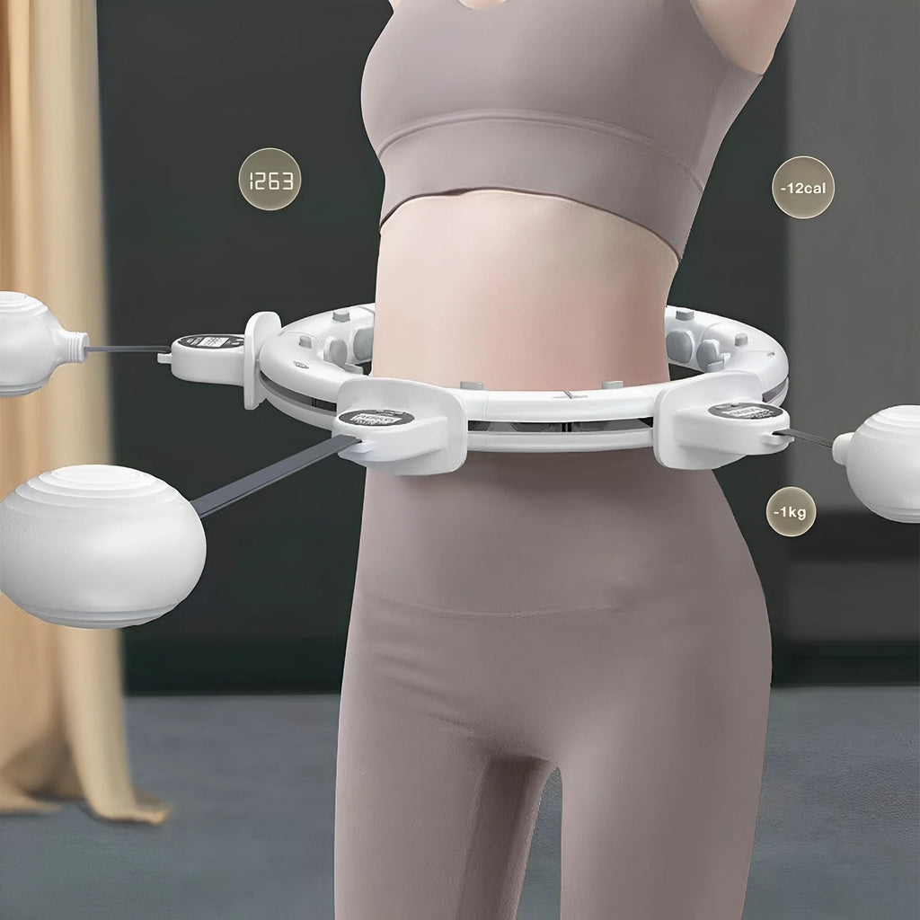 Smart Weighted Fitness Hu La Hoop Fitness Massage Exercise Circle with Ball and Counter for Adults Weight Loss